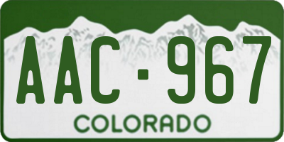 CO license plate AAC967