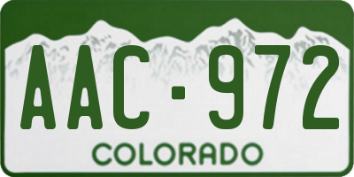 CO license plate AAC972