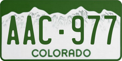 CO license plate AAC977