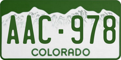 CO license plate AAC978