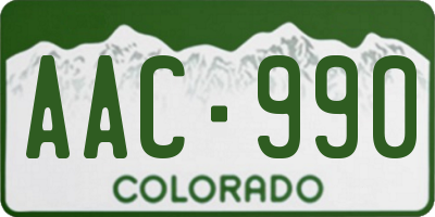 CO license plate AAC990