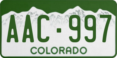 CO license plate AAC997