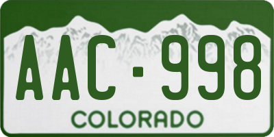 CO license plate AAC998