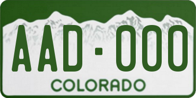 CO license plate AAD000