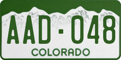 CO license plate AAD048