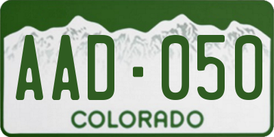CO license plate AAD050