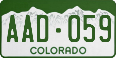 CO license plate AAD059