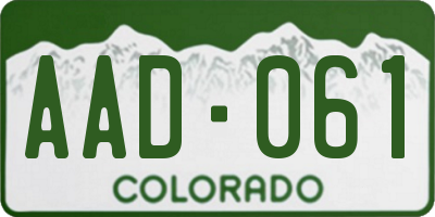 CO license plate AAD061