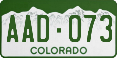 CO license plate AAD073