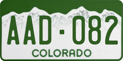 CO license plate AAD082