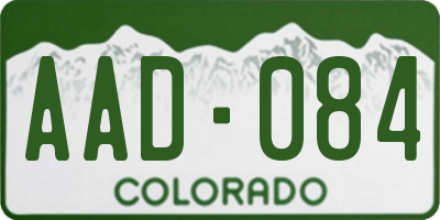 CO license plate AAD084