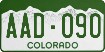 CO license plate AAD090