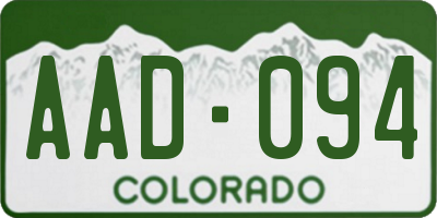 CO license plate AAD094