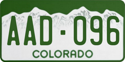 CO license plate AAD096