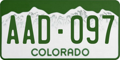 CO license plate AAD097