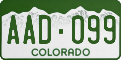 CO license plate AAD099