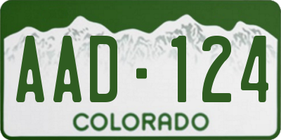 CO license plate AAD124