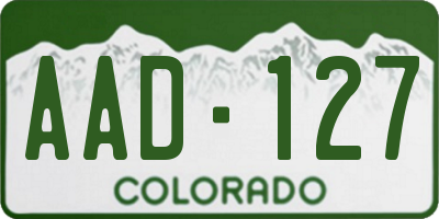 CO license plate AAD127