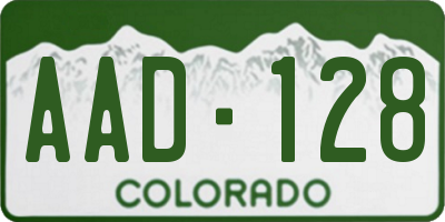 CO license plate AAD128