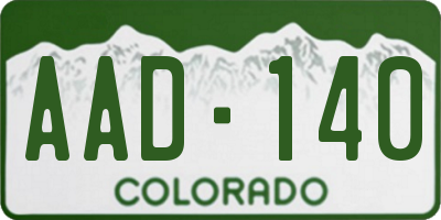 CO license plate AAD140