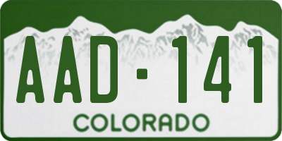 CO license plate AAD141
