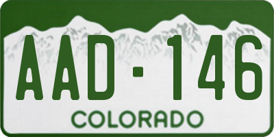CO license plate AAD146