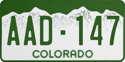 CO license plate AAD147