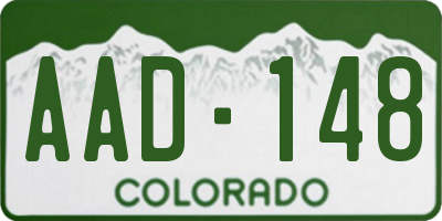 CO license plate AAD148