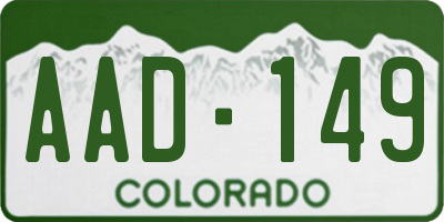 CO license plate AAD149