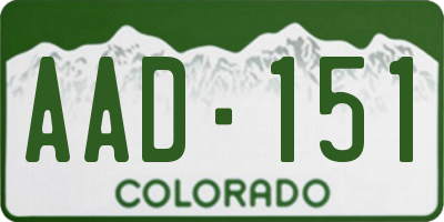 CO license plate AAD151