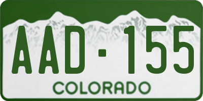 CO license plate AAD155