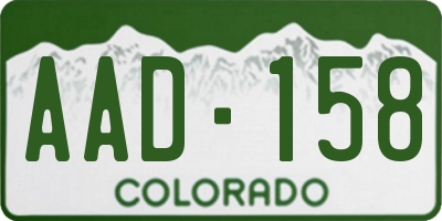 CO license plate AAD158