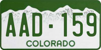 CO license plate AAD159