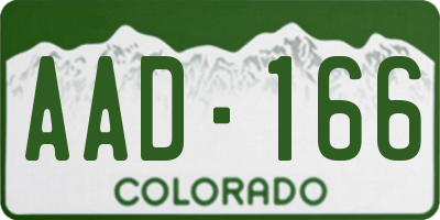 CO license plate AAD166