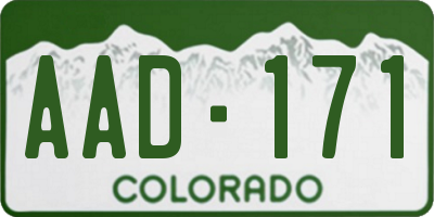 CO license plate AAD171