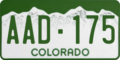 CO license plate AAD175