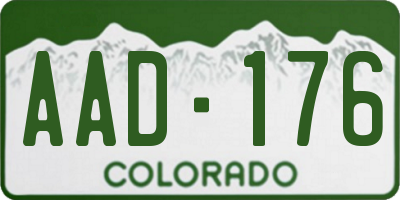 CO license plate AAD176