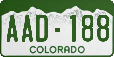CO license plate AAD188