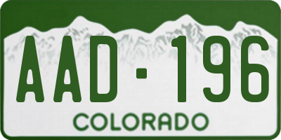 CO license plate AAD196