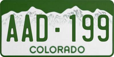 CO license plate AAD199