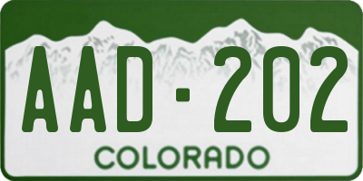 CO license plate AAD202
