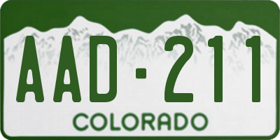 CO license plate AAD211