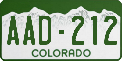CO license plate AAD212