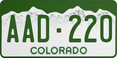 CO license plate AAD220