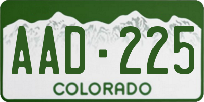 CO license plate AAD225