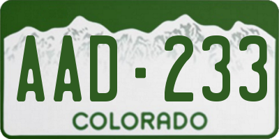 CO license plate AAD233