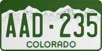 CO license plate AAD235