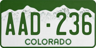 CO license plate AAD236