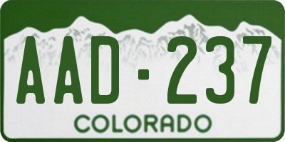 CO license plate AAD237