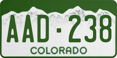 CO license plate AAD238